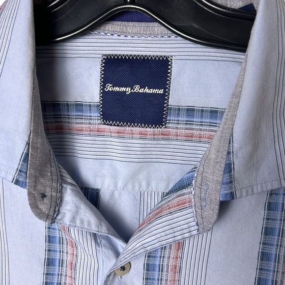 Tommy Bahama men XL shirt,cotton 77,silk (23) long sleeve,checkered,striped - Picture 12 of 16